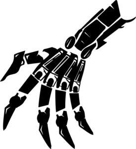 Black robotic hand