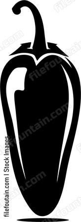 Black silhouette of chili pepper