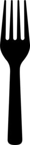 Black silhouette of fork