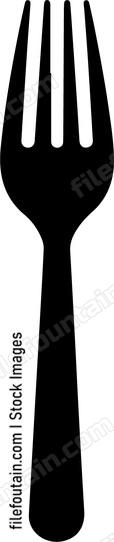 Black silhouette of fork