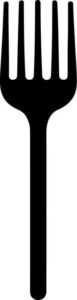 Black silhouette of fork