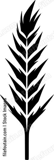 Black silhouette of wheat