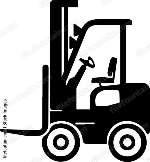 Black simple forklift side view