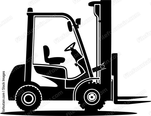 Black simple forklift side view