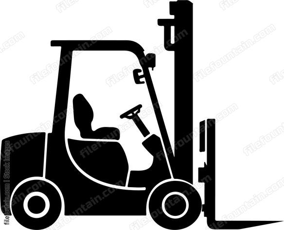 Black simple forklift side view