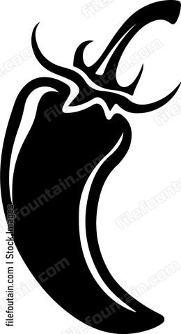 Black stylized chili pepper