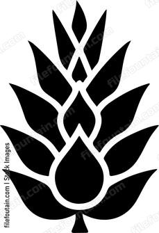 Black wheat stalk silhouette