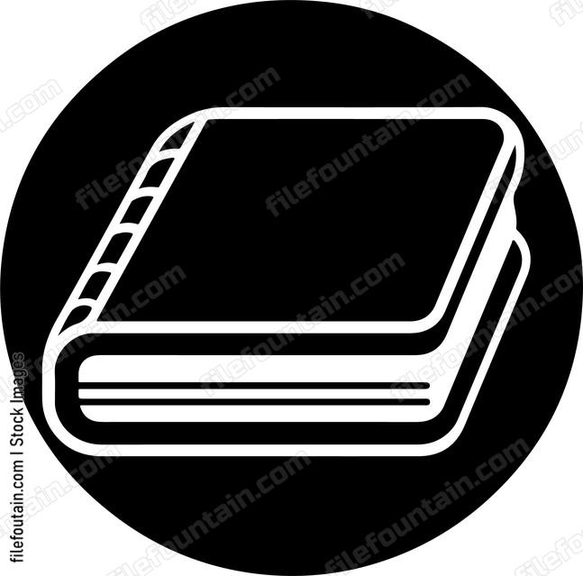 Book in circle outline