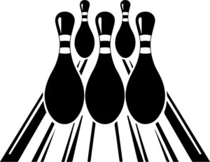 Bowling pins in motion