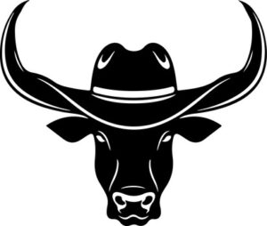 Bull wearing cowboy hat