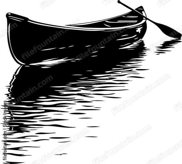 Canoe on calm lake