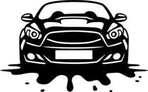 Car leaving trail of oil