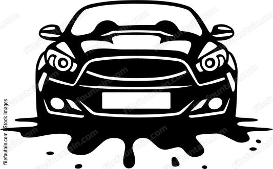 Car leaving trail of oil