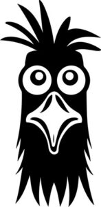 Cartoon chicken looking surprised