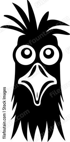 Cartoon chicken looking surprised