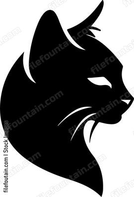 Cat head in profile