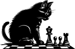 Cat Playing Chess