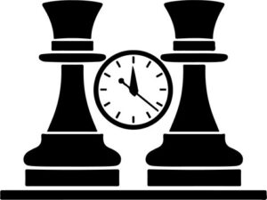 Chess pieces with clock