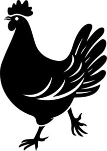 Chicken in minimal art style