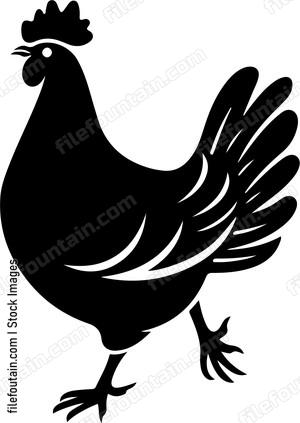 Chicken in minimal art style