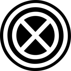 Circle with diagonal cross