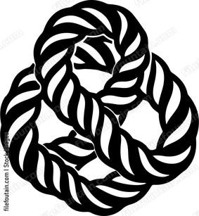 Coiled rope circle knot