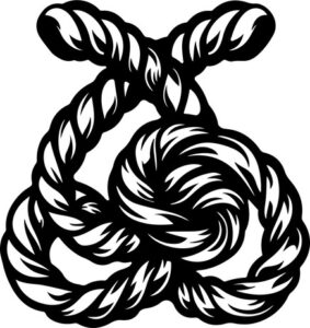 Coiled rope knot