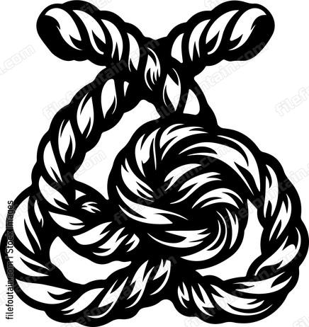Coiled rope knot