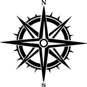 Compass rose with starburst