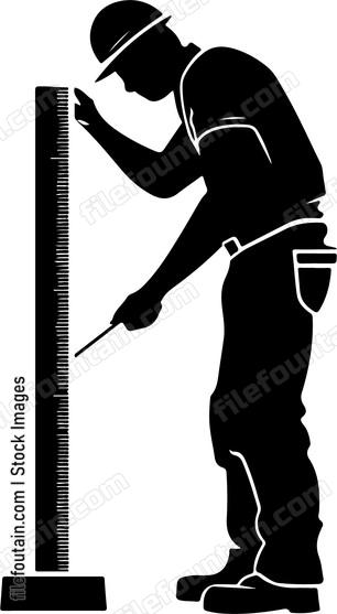 Construction Worker Measuring