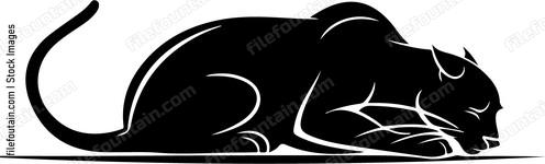 Crouching black panther