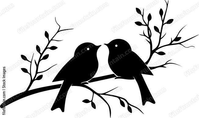Cute Birds On A Branch