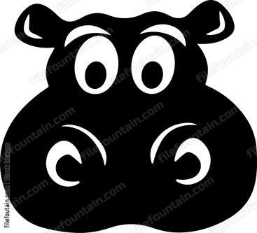 Cute Peaking Hippo