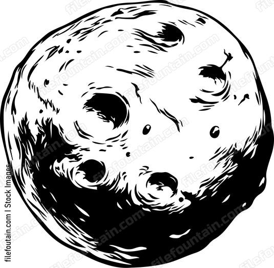 detailed drawing of the moon