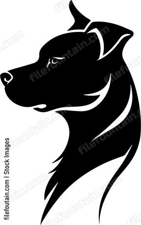 Dog head in profile