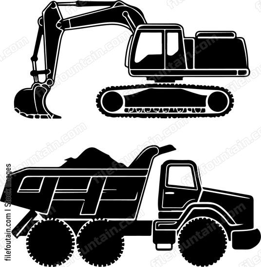 Dump Truck And Excavator