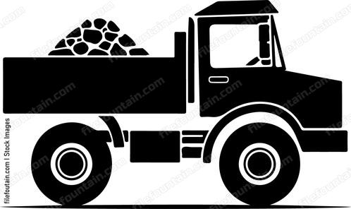 Dump Truck Unloading Stones