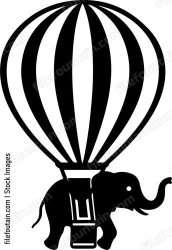 Elephant On Hot Air Balloon