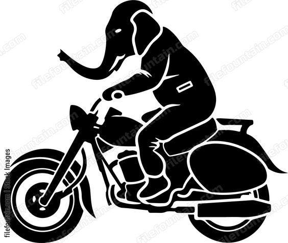 Elephant Riding Motorcycle