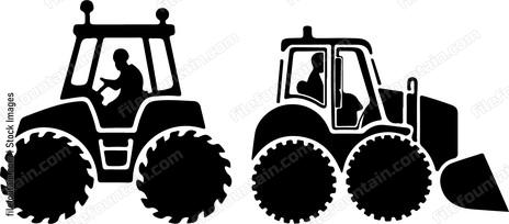 Excavator And Tractor