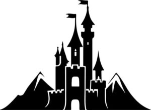 Fantasy Castle And Mountains