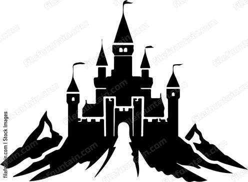 Fantasy Castle And Mountains
