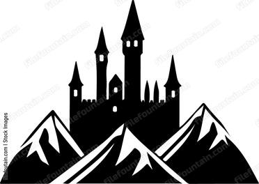 Fantasy Castle And Mountains