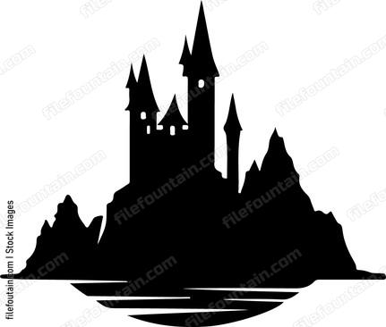 Fantasy Castle And Mountains