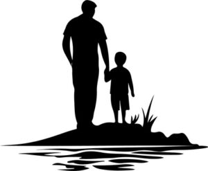 Father And Son At Lake