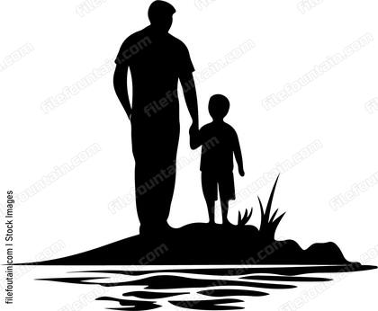 Father And Son At Lake