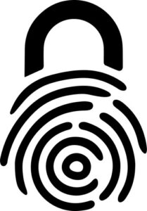Fingerprint inside padlock