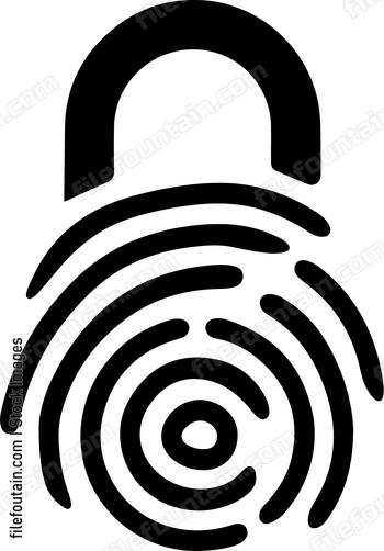Fingerprint inside padlock