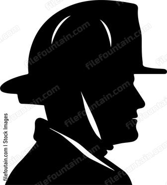 Firefighter Helmet Side View Silhouette