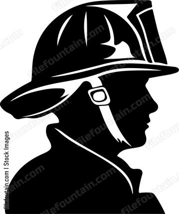 Firefighter Helmet Side View Silhouette